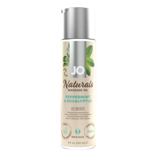 Массажное масло с ароматом перечной мяты и эвкалипта JO Naturals Peppermint   Eucalyptus - 120 мл. - System JO - купить с доставкой в Коврове