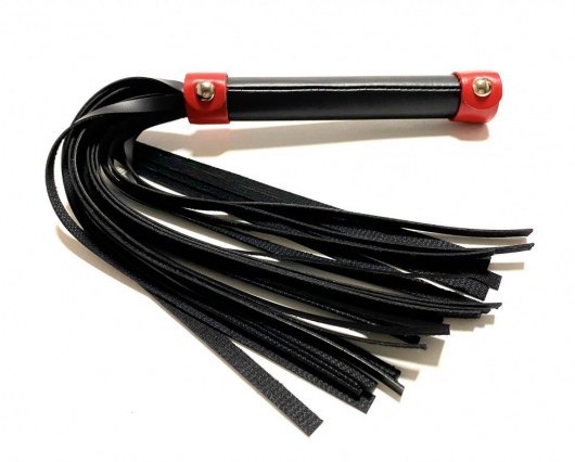 Черно-красная плеть из эко-кожи - 42 см. - БДСМ Арсенал - купить с доставкой в Коврове