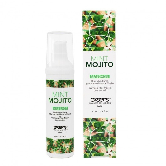 Разогревающее массажное масло с ароматом мохито Gourmet Mint Mojito - 50 мл. - Exsens - купить с доставкой в Коврове