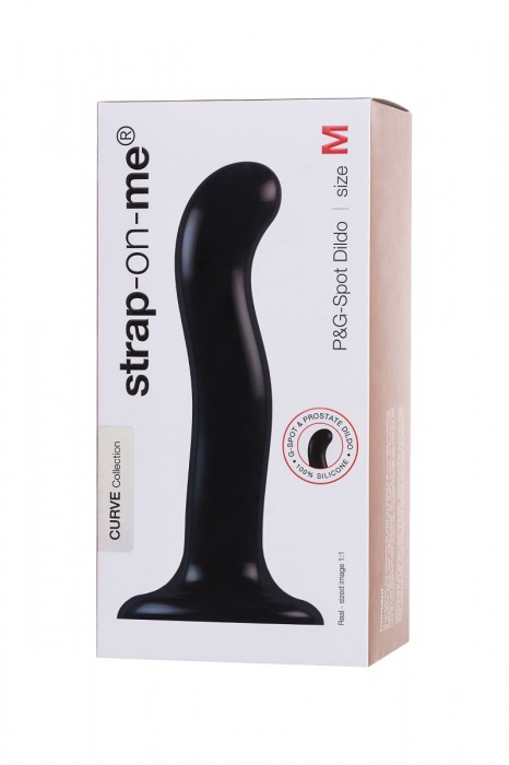 Черный стимулятор для пар P G-Spot Dildo Size L - 19 см. - Strap-on-me - в Коврове купить с доставкой
