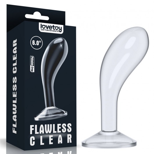 Прозрачный стимулятор простаты Flawless Clear Prostate Plug - 15 см. - Lovetoy - в Коврове купить с доставкой