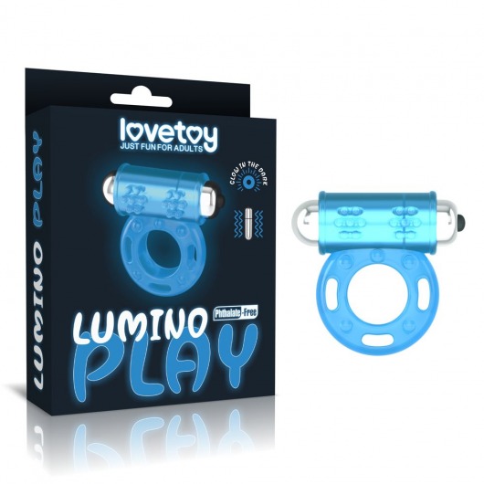 Голубое, светящееся в темноте эрекционное виброкольцо Lumino Play Vibrating Penis Ring - Lovetoy - в Коврове купить с доставкой