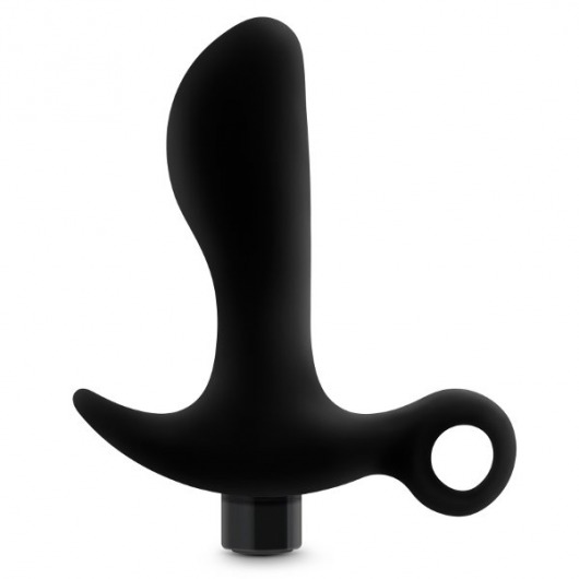 Черный анальный вибратор Silicone Vibrating Prostate Massager 01 - 10,8 см. - Blush Novelties - в Коврове купить с доставкой