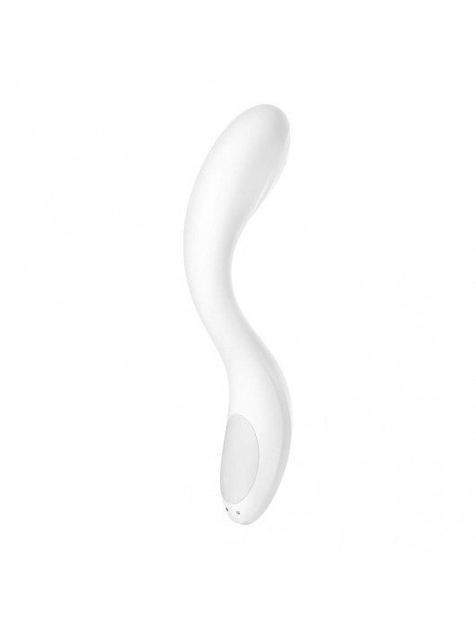 Белый вибромассажер Rrrolling Pleasure с движущимся шариком - 23 см. - Satisfyer