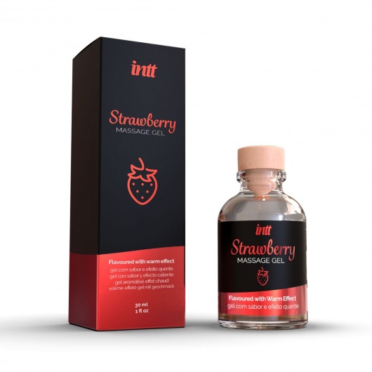 Массажный гель с ароматом клубники Strawberry - 30 мл. - INTT - купить с доставкой в Коврове