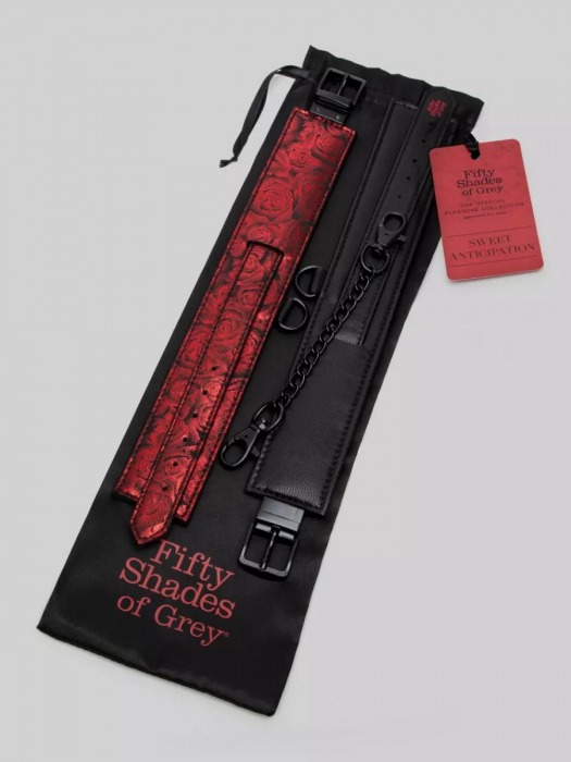 Красно-черные оковы Reversible Faux Leather Ankle Cuffs - Fifty Shades of Grey - купить с доставкой в Коврове