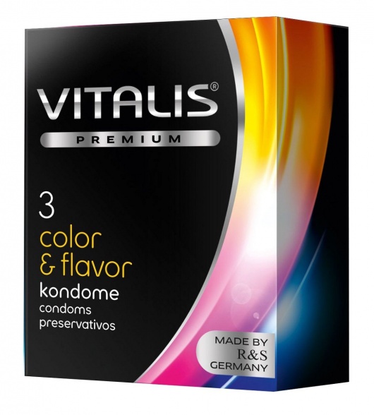 Цветные ароматизированные презервативы VITALIS PREMIUM color   flavor - 3 шт. - Vitalis - купить с доставкой в Коврове