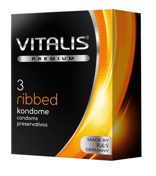 Ребристые презервативы VITALIS PREMIUM ribbed - 3 шт. - Vitalis - купить с доставкой в Коврове