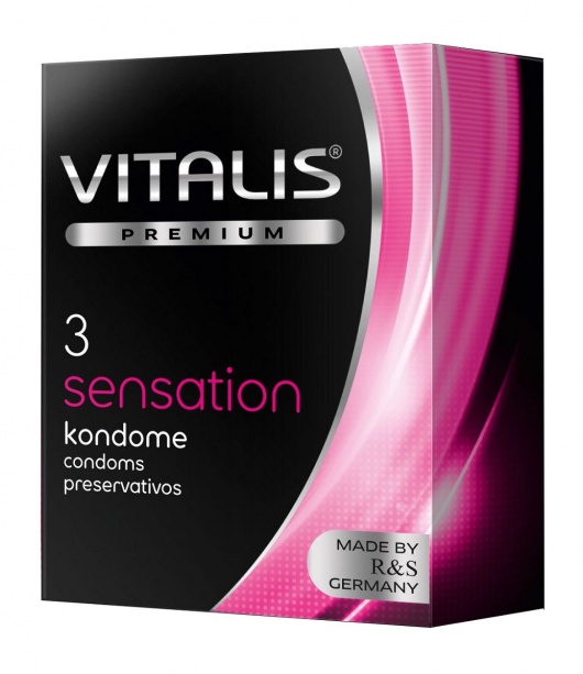 Презервативы с пупырышками и кольцами VITALIS PREMIUM sensation - 3 шт. - Vitalis - купить с доставкой в Коврове