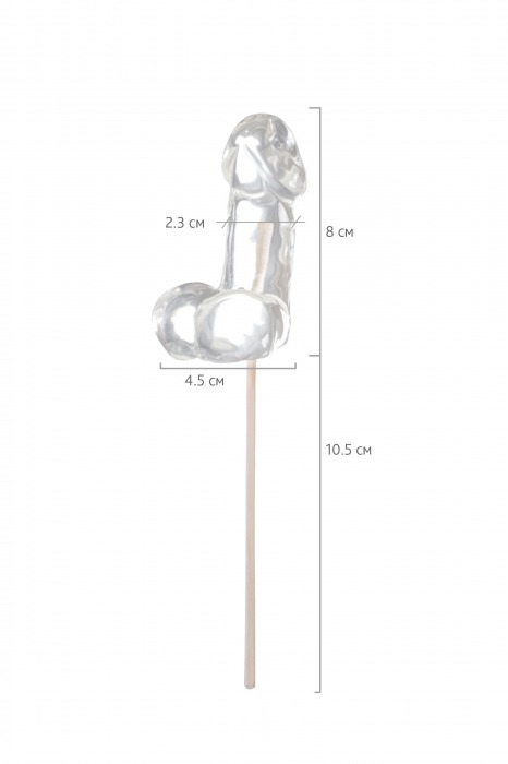 Прозрачный леденец в форме фаллоса со вкусом пина колады - Sosuчki - купить с доставкой в Коврове