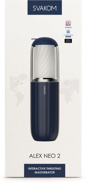 Черно-белый интерактивный мастурбатор Alex Neo 2 - Svakom - в Коврове купить с доставкой
