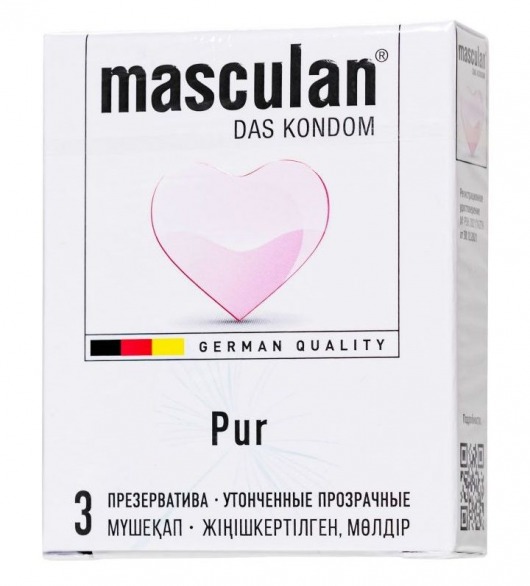 Супертонкие презервативы Masculan Pur - 3 шт. - Masculan - купить с доставкой в Коврове