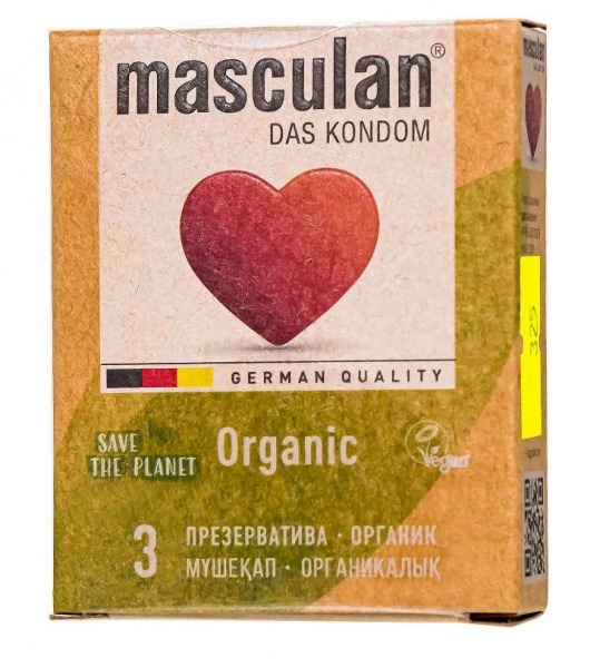 Экологически чистые презервативы Masculan Organic - 3 шт. - Masculan - купить с доставкой в Коврове