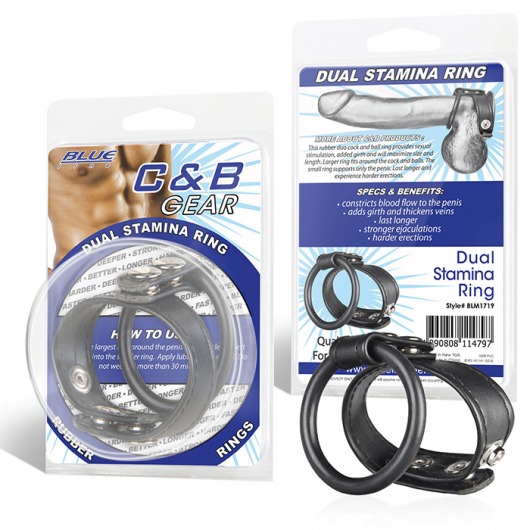 Двойное кольцо выносливости на пенис DUAL STAMINA RING - BlueLine - в Коврове купить с доставкой
