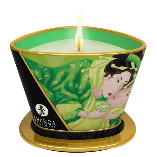 Массажная свеча Exotic Green Tea с ароматом зелёного чая - 170 мл. - Shunga - купить с доставкой в Коврове