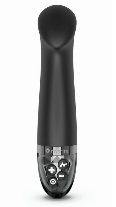 Черный вибратор с функцией электростимуляции Right on Ron - 17 см. - MyStim - купить с доставкой в Коврове