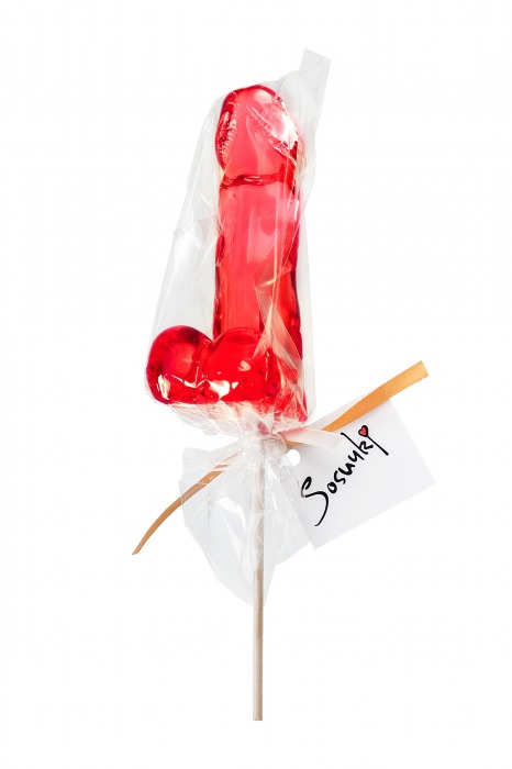 Красный леденец в форме члена со вкусом виски - 173 гр. - Sosuчki - купить с доставкой в Коврове