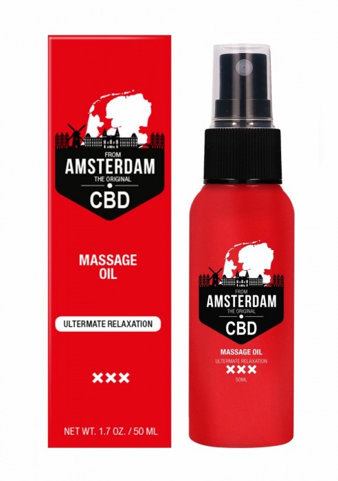 Стимулирующее массажное масло CBD from Amsterdam Massage Oil - 50 мл. - Shots Media BV - купить с доставкой в Коврове