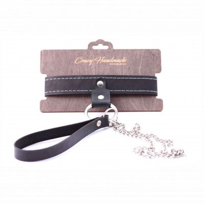 Узкий однослойный ошейник с поводком - Crazy Handmade - купить с доставкой в Коврове