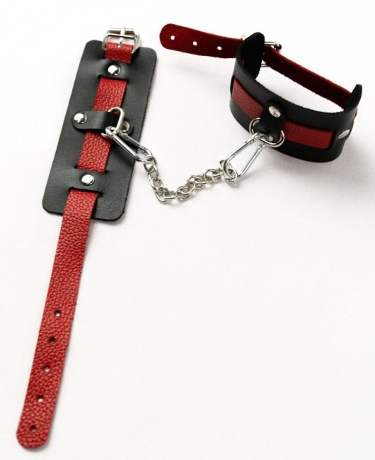 Черные оковы с красным декором и заклепками - Crazy Handmade - купить с доставкой в Коврове