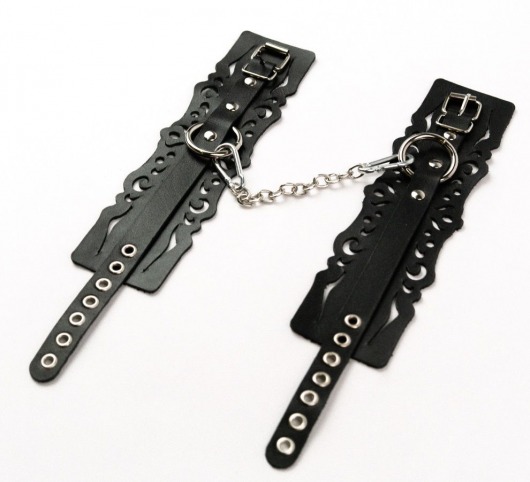 Узорчатые кожаные оковы с регулируемыми ремешками - Crazy Handmade - купить с доставкой в Коврове