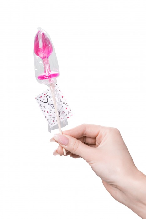Розовый леденец  в форме анальной втулки со вкусом айриш крим - 29 гр. - Sosuчki - купить с доставкой в Коврове