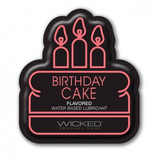 Лубрикант на водной основе со вкусом торта с кремом Wicked Aqua Birthday cake - 3 мл. - Wicked - купить с доставкой в Коврове