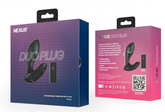 Черная анальная вибровтулка Nexus Duo Plug - 9,8 см. - Nexus Range