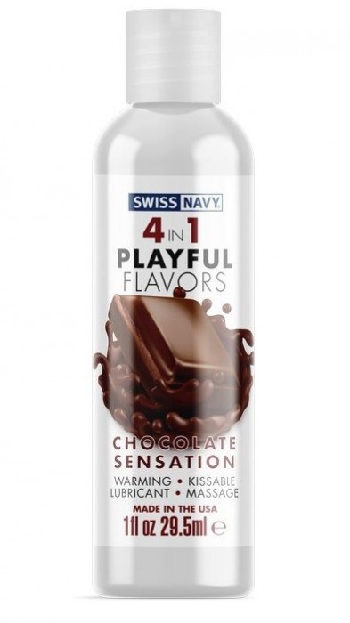 Массажный гель 4-в-1 Chocolate Sensation с ароматом шоколада - 29,5 мл. - Swiss navy - купить с доставкой в Коврове