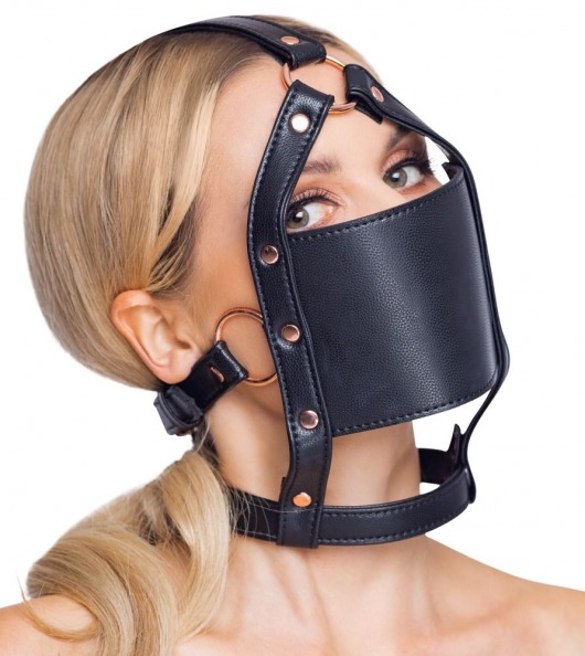 Черный намордник с кляпом-шаром Head Harness With A Gag - Orion - купить с доставкой в Коврове