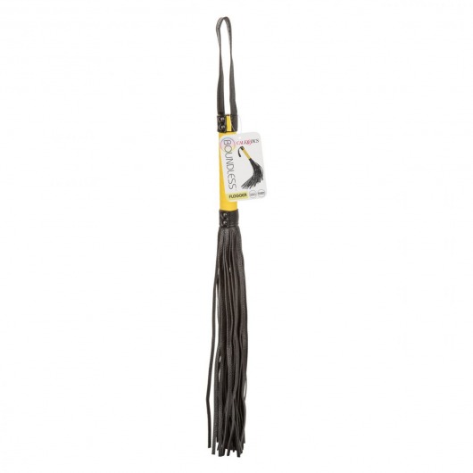 Черная плеть с желтой рукоятью Boundless Flogger - 69,25 см. - California Exotic Novelties - купить с доставкой в Коврове