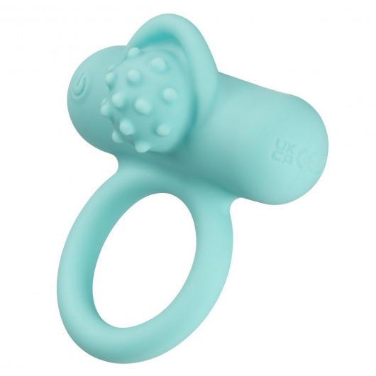 Аквамариновое эрекционное виброкольцо Silicone Rechargeable Nubby Lover’s Delight - California Exotic Novelties - в Коврове купить с доставкой