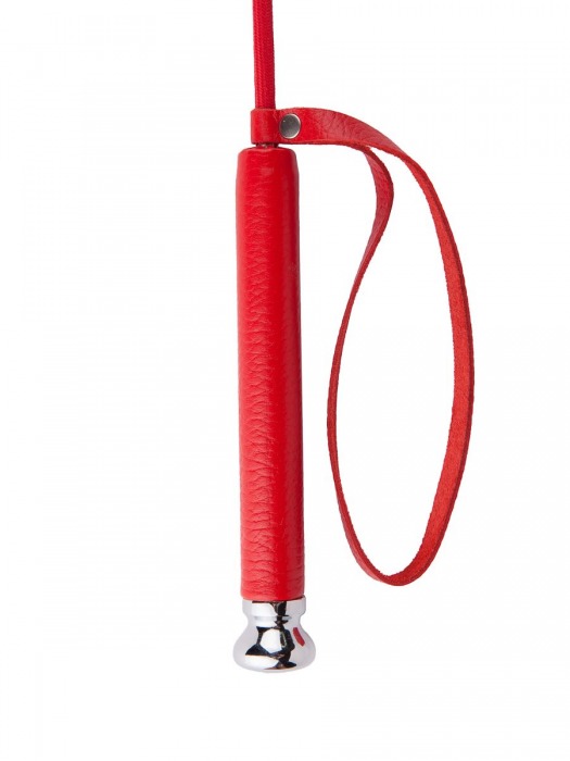Красный стек с кожаной ручкой - 70 см. - Sitabella - купить с доставкой в Коврове