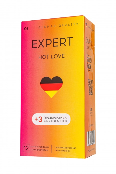 Презервативы EXPERT Hot Love с разогревающим эффектом - 12 шт.(+3 в подарок) - Expert - купить с доставкой в Коврове