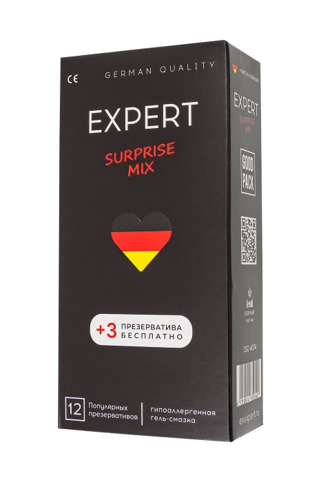 Презервативы EXPERT Surprise Mix - 12 шт.(+3 в подарок) - Expert - купить с доставкой в Коврове