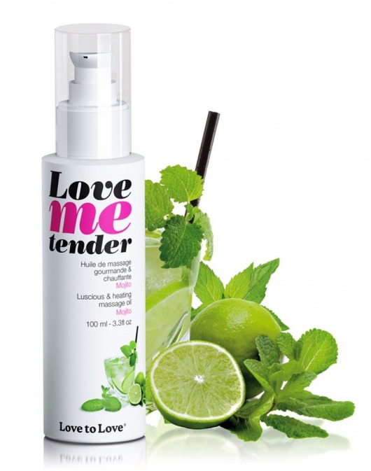 Съедобное согревающее массажное масло Love Me Tender Mojito с ароматом мохито - 100 мл. - Love to Love - купить с доставкой в Коврове