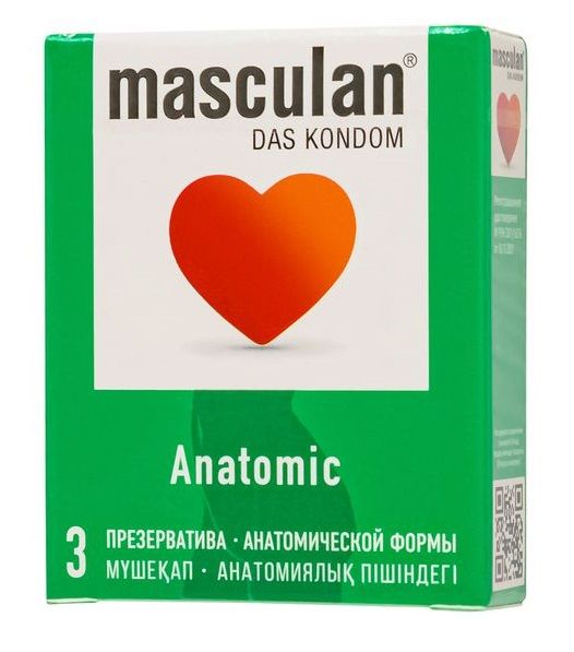 Презервативы анатомической формы Masculan Anatomic - 3 шт. - Masculan - купить с доставкой в Коврове