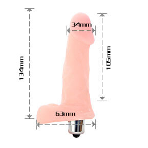 Телесный мини-вибромассажер с мошонкой - 12,5 см. - Baile