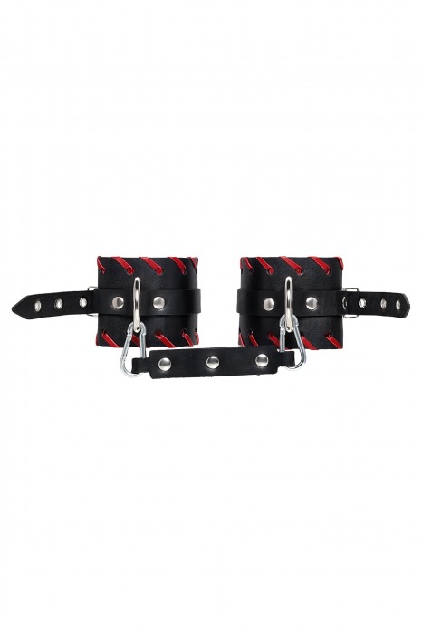 Черно-красные оковы из натуральной кожи - Pecado - купить с доставкой в Коврове