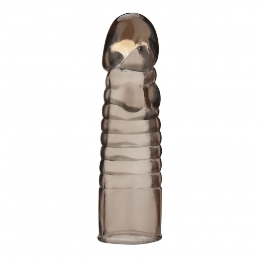 Дымчатая насадка-удлинитель Ribbed Realistic Penis Enhancing Sleeve Extension - 15,2 см. - BlueLine - в Коврове купить с доставкой