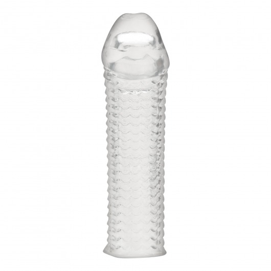 Текстурированная насадка на пенис Clear Textured Penis Enhancing Sleeve Extension - 16,5 см. - BlueLine - в Коврове купить с доставкой