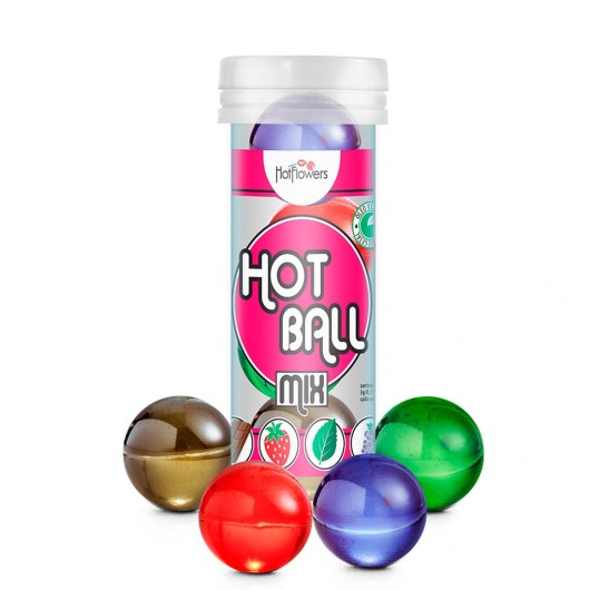 Ароматизированный лубрикант Hot Ball Mix на масляной основе (4 шарика по 3 гр.) - HotFlowers - купить с доставкой в Коврове