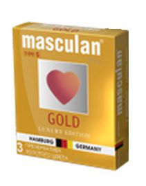 Презервативы Masculan Ultra Gold с золотым напылением и ароматом ванили - 3 шт. - Masculan - купить с доставкой в Коврове