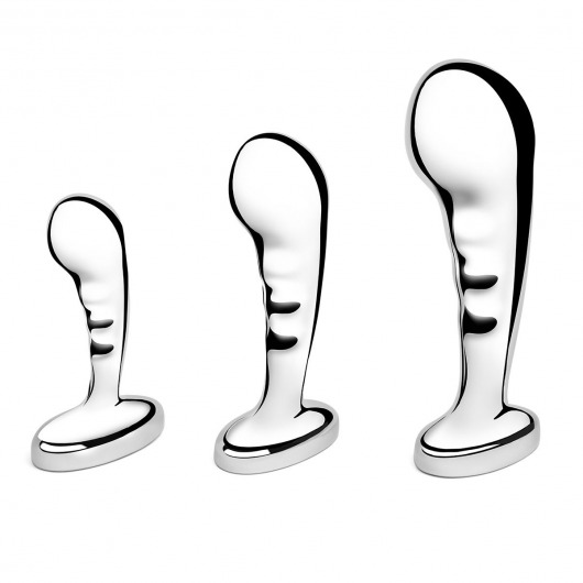 Набор из 3 стальных стимуляторов простаты Stainless Steel P-spot Training Set - b-Vibe - в Коврове купить с доставкой