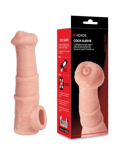 Телесная фантазийная насадка на член Cock Sleeve Size M - KOKOS - в Коврове купить с доставкой