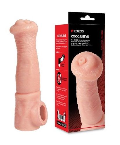 Телесная фантазийная насадка на член Cock Sleeve Size L - KOKOS - в Коврове купить с доставкой