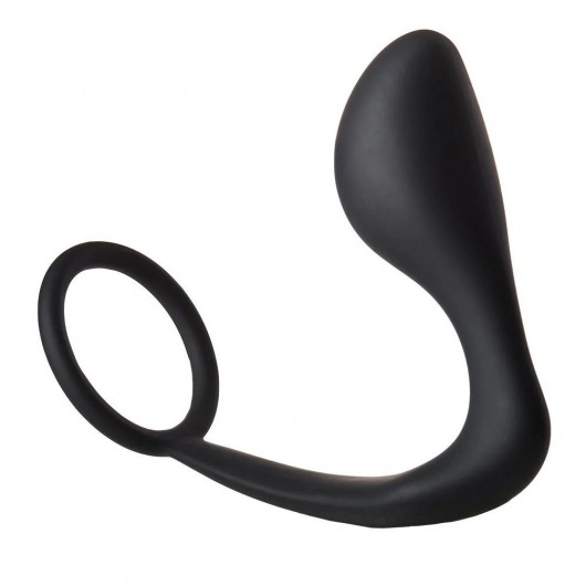 Черное эрекционное кольцо с анальной пробкой Anal Plug With Cockring - Dream Toys - в Коврове купить с доставкой