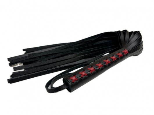 Кожаная плеть Sex Game с красным плетением на рукояти - 57 см. - БДСМ Арсенал - купить с доставкой в Коврове