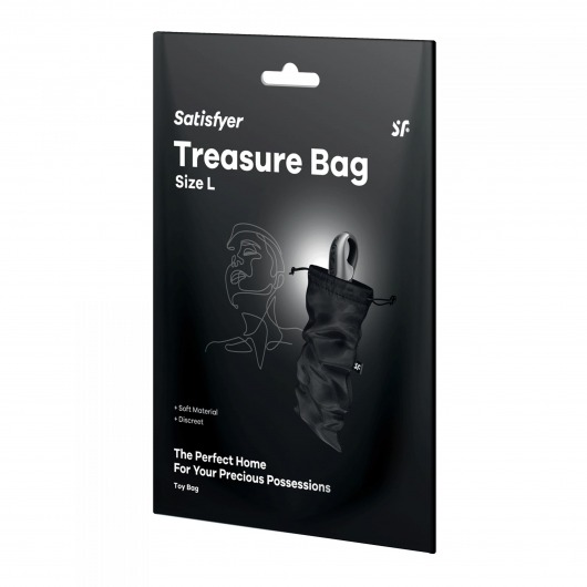 Черный мешочек для хранения игрушек Treasure Bag L - Satisfyer - купить с доставкой в Коврове