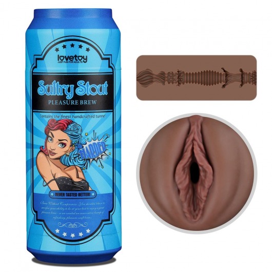 Коричневый мастурбатор-вагина Pleasure Brew Masturbator-Sultry Stout в банке - Lovetoy - в Коврове купить с доставкой